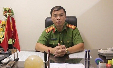 Thượng T&aacute; Nguyễn Tuấn T&ugrave;ng, Trung đo&agrave;n ph&oacute; &ndash; Trung đo&agrave;n Cảnh s&aacute;t cơ động &ndash; CATP H&agrave; Nội trao đổi với PV.