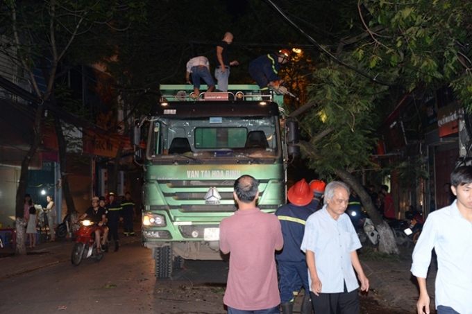 C&agrave;nh c&acirc;y chọc v&agrave;o giữa cabin v&agrave; th&ugrave;ng xe kh&ocirc;ng tho&aacute;t ra được nếu kh&ocirc;ng c&oacute; cứu hộ.