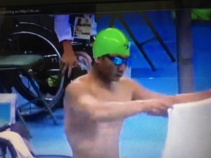 Đỗ Thanh Hải với th&agrave;nh t&iacute;ch 1:40:31s ở nội dung 100m ếch(nam)