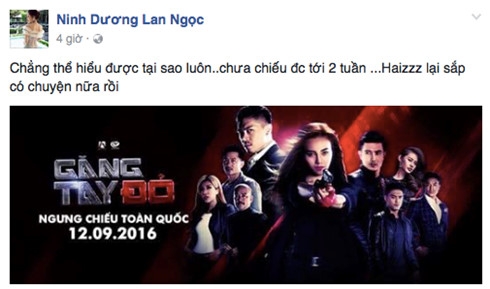 Ninh Dương Lan Ngọc bất ngờ v&igrave; ngừng chiếu.