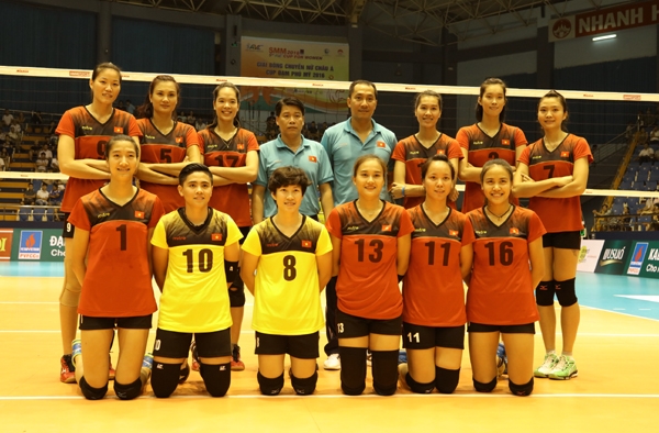 Đội h&igrave;nh ra qu&acirc;n của đội tuyển b&oacute;ng chuyển nữ Việt Nam. Ảnh: Internet