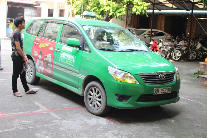 Chiếc xe taxi bị bắt giữ.