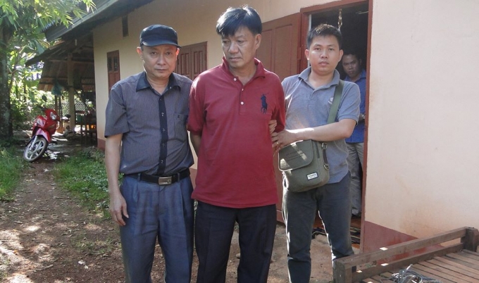 Đối tượng Thạo Bua Khăm Phi La V&ocirc;ng bị lực lượng bi&ecirc;n ph&ograve;ng H&agrave; Tĩnh bắt giữ.