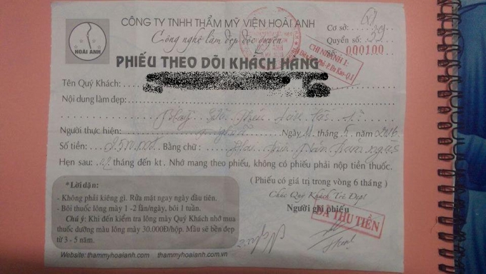 Phi&ecirc;́u thu kh&ocirc;ng ghi lưu ý khi kh&ocirc;ng được th&acirc;̉m mỹ.