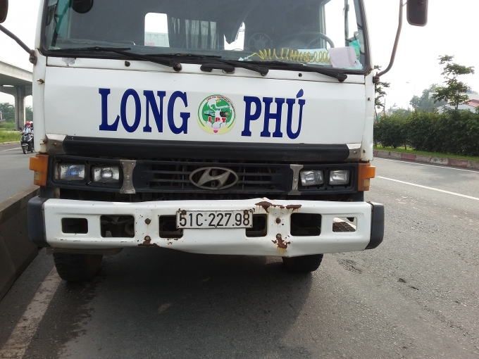 Chiếc container tại hiện trường.