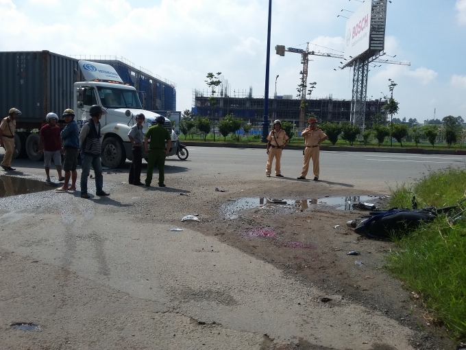 Hiện trường vụ tai nạn.