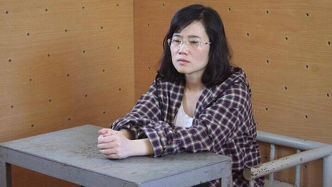 Nguyễn Thị Lam tại cơ quan c&ocirc;ng an