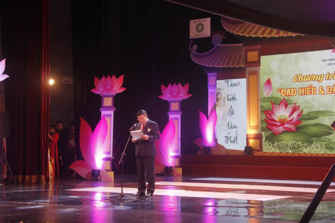 &Ocirc;ng B&ugrave;i Thanh H&agrave;, Ph&oacute; trưởng Ban thường trực, Ban T&ocirc;n gi&aacute;o Ch&iacute;nh phủ ph&aacute;t biểu tại buổi lễ.