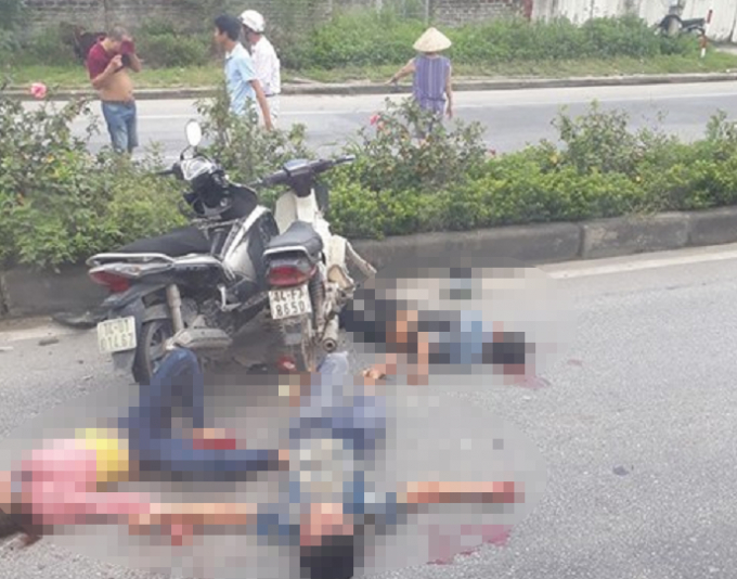 Hiện trường vụ tai nạn.