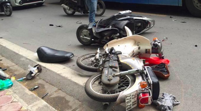 Hiện trường vụ tai nạn.