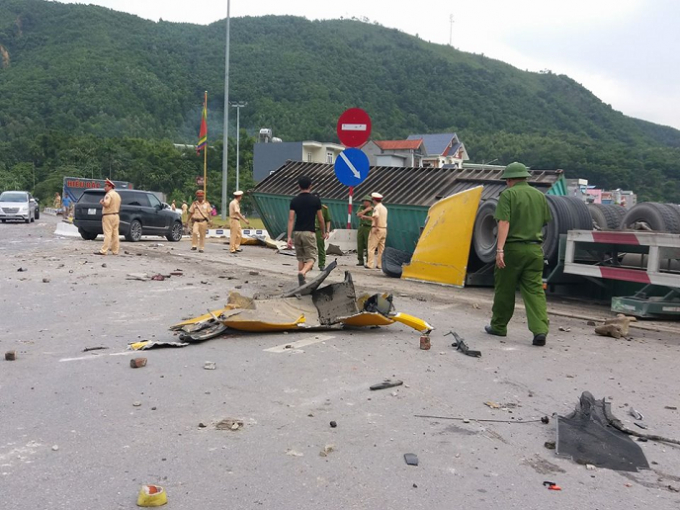 Hiện trường nơi xảy ra vụ tai nạn.