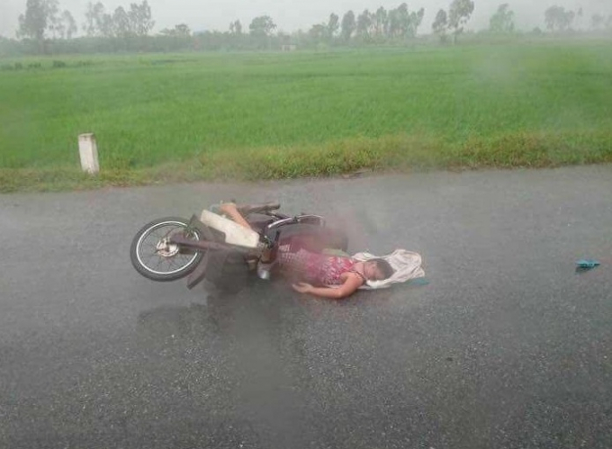 Hiện trường xảy ra vụ tai nạn.