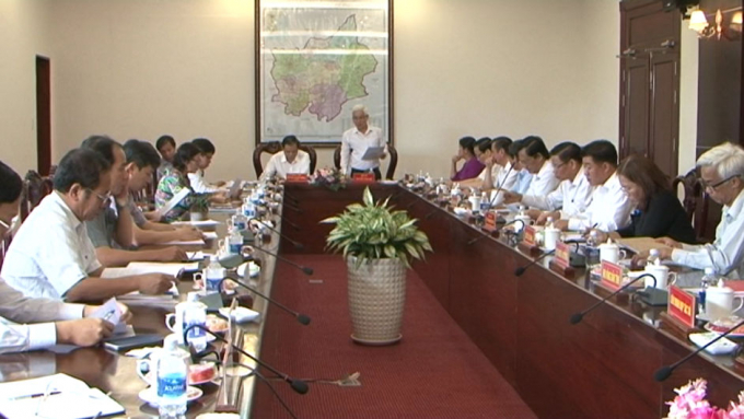 To&agrave;n cảnh buổi l&agrave;m việc. Ảnh: Đ&agrave;i truyền h&igrave;nh B&igrave;nh Phước.