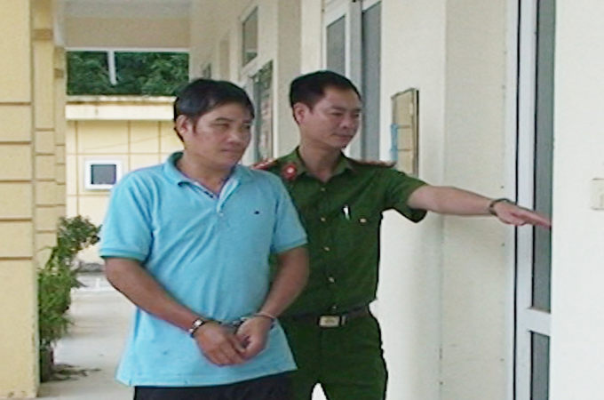 Đối tượng Oanh khi bị bắt giữ.