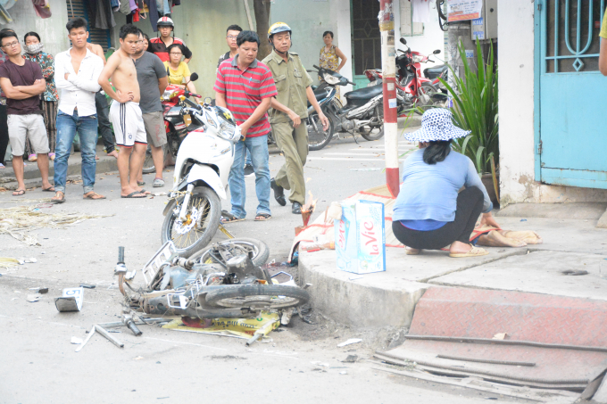 Hiện trường vụ tai nạn.