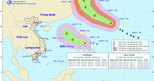 Cập nhật mới nhất về cơn bão TALIM và áp thấp nhiệt đới đang tiến gần về Biển Đông