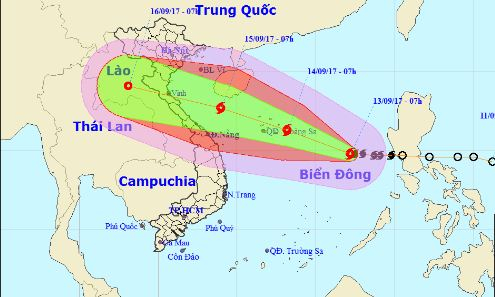 Vị tr&iacute;, hướng đi của cơn b&atilde;o số 10. Ảnh: nchmf.gov.vn&nbsp;