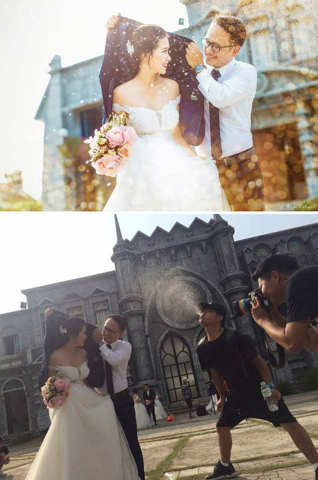 Chắc anh ch&agrave;ng kia tạo mưa mỏi hết cả miệng.