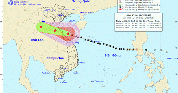 Cập nhật mới nhất về cơn bão số 10