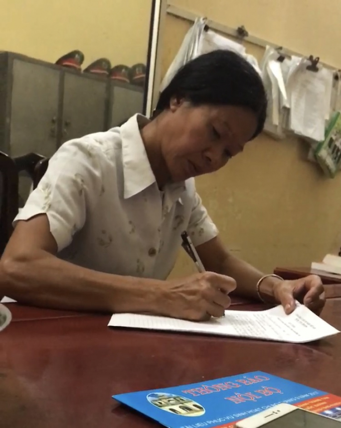 Đối tượng Nguyễn Thị Điệu tại cơ quan CA.