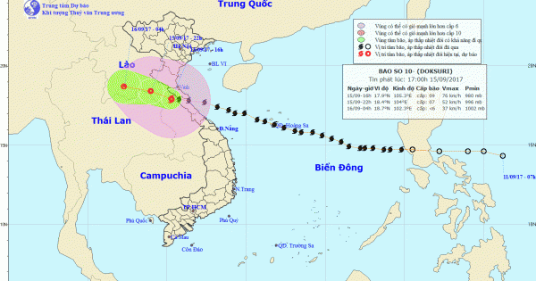 Dự báo thời tiết ngày 16/9: Bão số 10 suy yếu dần thành áp thấp nhiệt đới