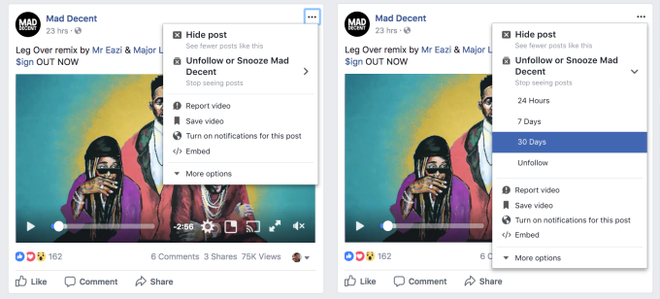 Facebook cho ph&eacute;p bỏ theo d&otilde;i ai đ&oacute; tạm thời