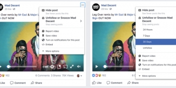 Facebook cho phép bỏ theo dõi ai đó tạm thời