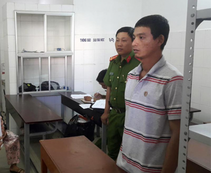 Đối tượng Thiện tại cơ quan c&ocirc;ng an.