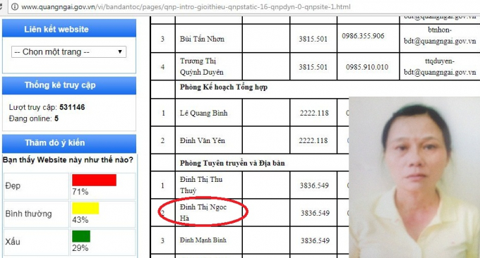 Đinh Thị Ngọc H&agrave; (ảnh nhỏ) l&agrave;m Ph&ograve;ng Tuy&ecirc;n truyền v&agrave; Địa b&agrave;n - Ban D&acirc;n vận tỉnh Quảng Ng&atilde;i.