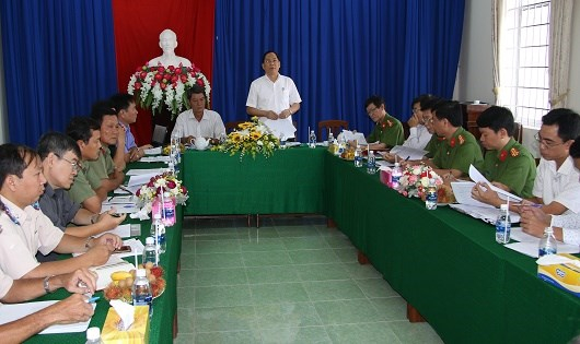 Đo&agrave;n kiểm tra li&ecirc;n ng&agrave;nh về t&igrave;nh h&igrave;nh thực hiện Luật L&yacute; lịch tư ph&aacute;p kiểm tra tại Sở Tư ph&aacute;p Cần Thơ.