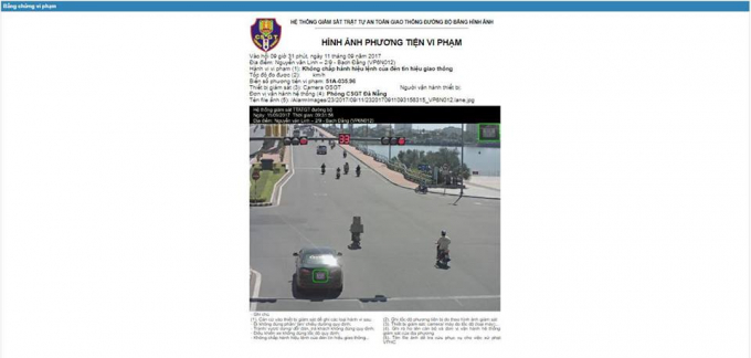 Trong trường hợp xe vi phạm sẽ được th&ocirc;ng b&aacute;o ngay lập tức.