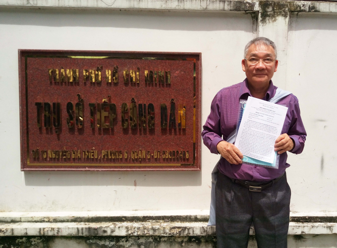 &Ocirc;ng Huỳnh C&ocirc;ng Minh tại trụ sở tiếp c&ocirc;ng d&acirc;n TP HCM.