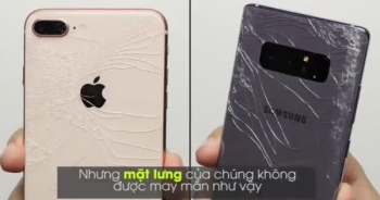 Galaxy Note 8 hạ đo ván iPhone 8 Plus trong màn thả rơi