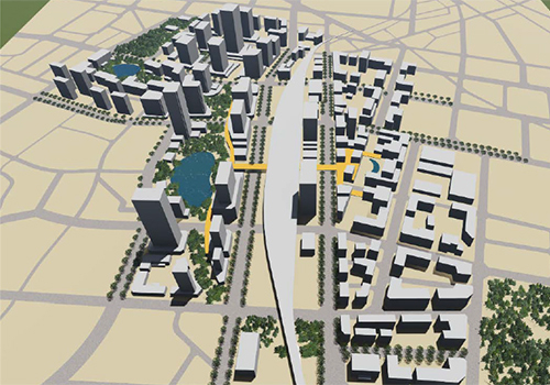 Phối cảnh khu vực ga H&agrave; Nội v&agrave; v&ugrave;ng phụ cận.&nbsp;