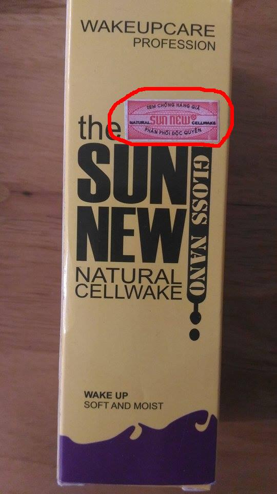 Sản phẩm c&oacute; tem chống h&agrave;ng giả mang hệu Sunnew.
