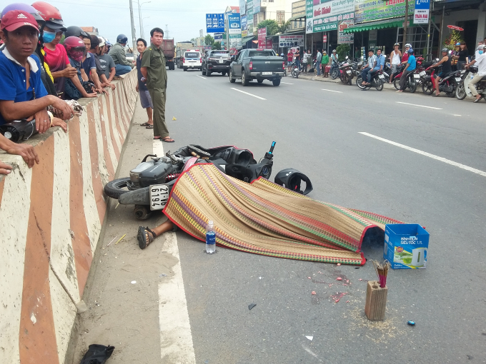 Hiện trường vụ tai nạn.