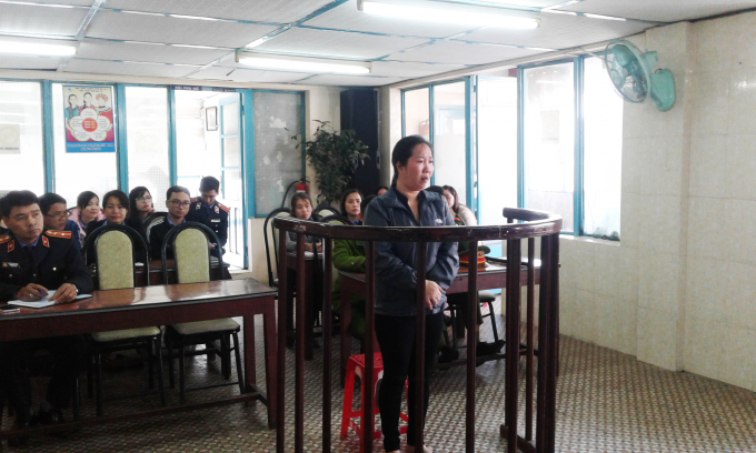 Bị c&aacute;o M&atilde; Thị Phượng tại phi&ecirc;n t&ograve;a.