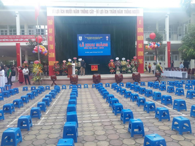 C&ocirc;ng t&aacute;c chuẩn bị cho buổi lễ khai giảng năm học mới 2018 - 2019 đ&atilde; được ho&agrave;n thiện.