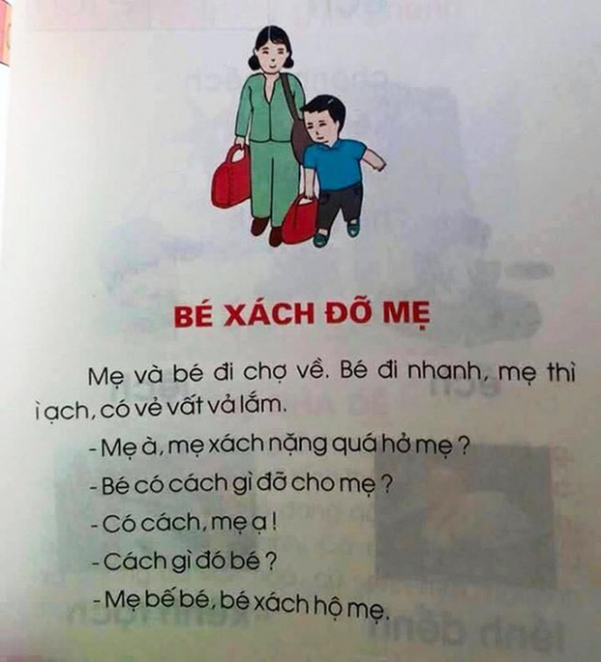 Một b&agrave;i tập đọc g&acirc;y x&ocirc;n xao dư luận trong s&aacute;ch gi&aacute;o dục c&ocirc;ng nghệ. Nhiều người cho rằng nội dung n&agrave;y kh&ocirc;ng c&oacute; t&iacute;nh gi&aacute;o dục, dậy con trẻ sự kh&ocirc;n lỏi.