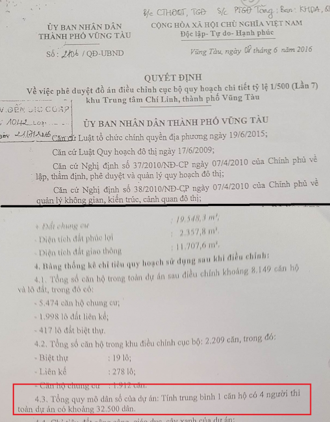 Tại Quyết định số 2106QĐ-UBND năm 2016 (điều chỉnh quy hoạch lần 7) Khu Trung t&acirc;m Ch&iacute; Linh đ&atilde; được n&acirc;ng quy m&ocirc; d&acirc;n số l&ecirc;n 32.500 người gấp hơn 2 lần so với ban đầu.