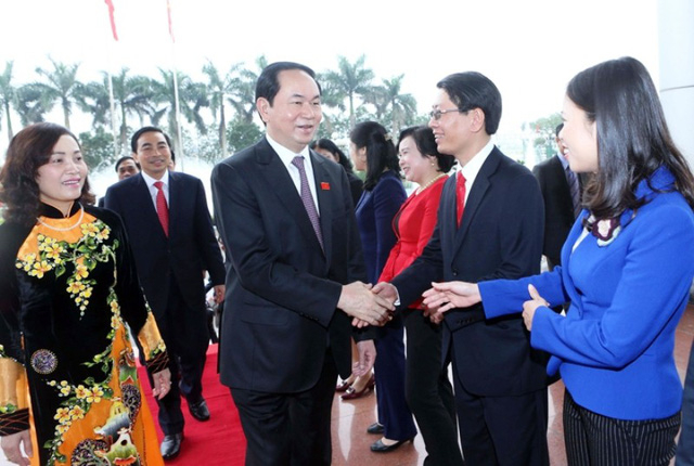 Trong chuyến thăm qu&ecirc; n&agrave;y (ng&agrave;y 3/4/2016), Chủ tịch nước Trần Đại Quang đ&atilde; c&oacute; buổi gặp gỡ th&acirc;n mật l&atilde;nh đạo chủ chốt, c&aacute;n bộ tỉnh Ninh B&igrave;nh. Tại buổi gặp mặt, Chủ tịch nước dặn d&ograve; v&agrave; mong mốn Đảng bộ, Ch&iacute;nh quyền v&agrave; Nh&acirc;n d&acirc;n tỉnh Ninh B&igrave;nh ph&aacute;t huy hơn nữa để đưa v&ugrave;ng đất cố đ&ocirc; Hoa Lư lịch sử ng&agrave;y c&agrave;ng ph&aacute;t triển, sớm trở th&agrave;nh tỉnh c&oacute; thu nhập cao về kinh tế, thu h&uacute;t kh&aacute;ch du lịch bậc nhất của cả nước.