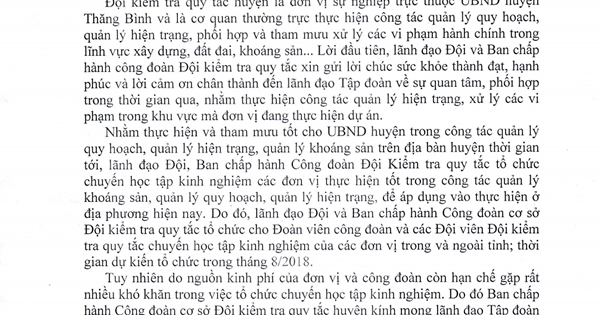 Chỉ đạo làm rõ việc xin kinh phí đi học tập kinh nghiệm