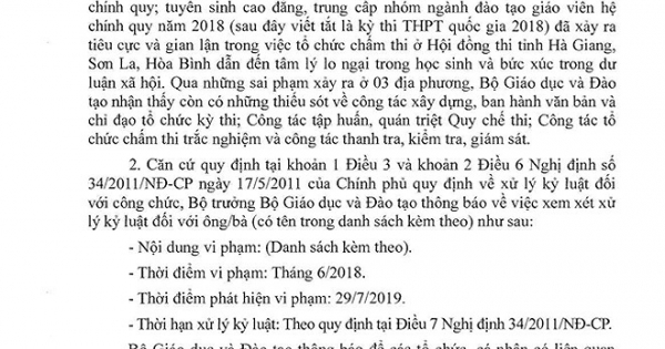 13 lãnh đạo Vụ, Cục Bộ Giáo dục bị xem xét kỷ luật