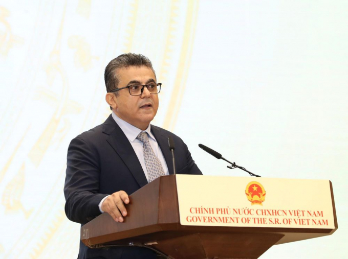 Đại sứ Nhà nước Palestine Saadi Salama, Trưởng đoàn ngoại giao phát biểu tại tiệc chiêu đãi kỷ niệm 75 năm Quốc khánh 2/9.