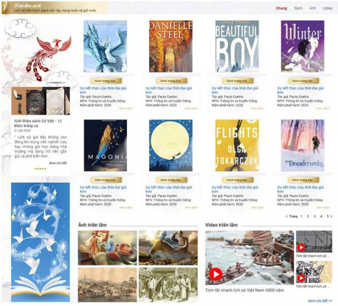 H&igrave;nh ảnh demo khu vực giới thiệu s&aacute;ch v&agrave; tư liệu lịch sử tại triển l&atilde;m.