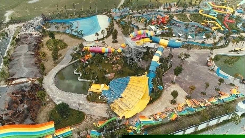 Công viên nước Thanh Hà xây dựng trên diện tích đất không quy hoạch công viên nước (quy hoạch phê duyệt là đất công cộng, cây xanh thể dục thể thao thành phố, khu ở), xây dựng không phép...