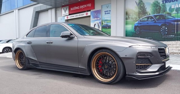 VinFast Lux A2.0 đầu tiên tại Việt Nam độ thân rộng, hạ gầm như siêu xe