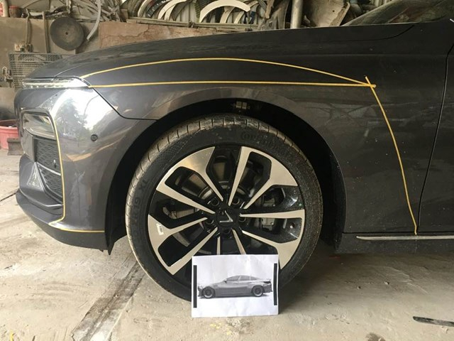 Khu vực cần cắt được ướm cẩn thận.