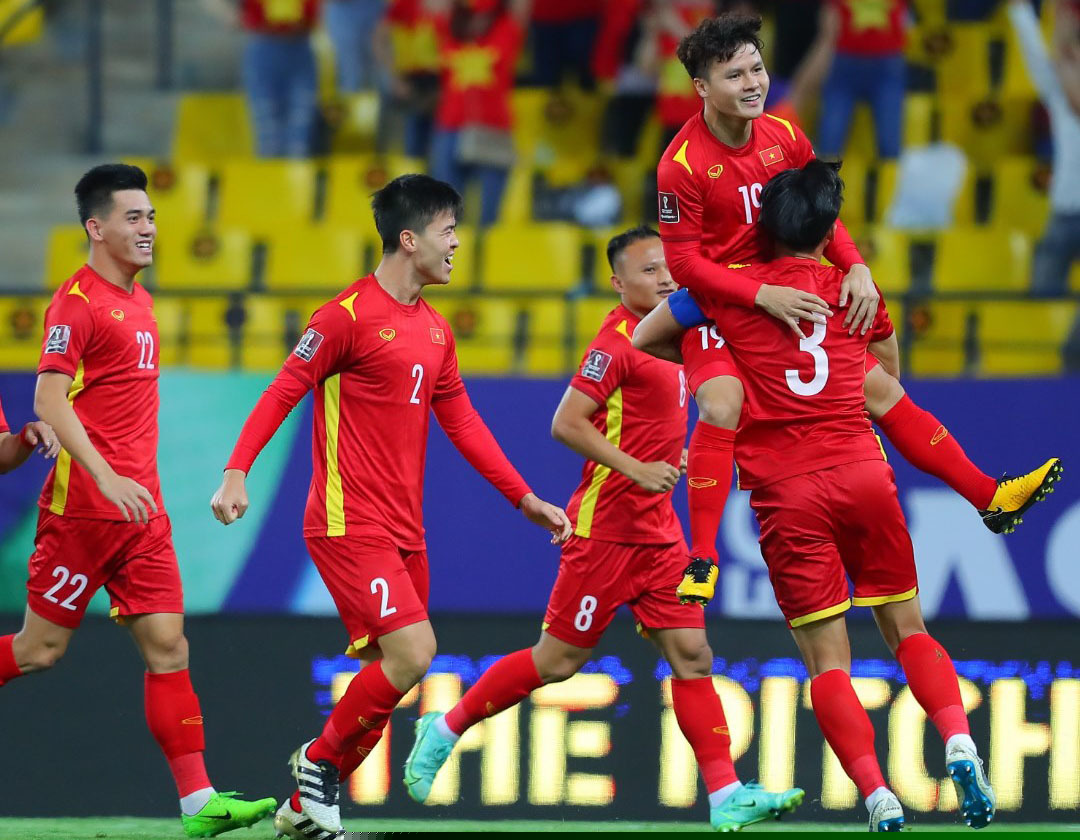 Đội tuyển Việt Nam có bàn thắng mở tỷ số ấn tượng. (Ảnh: Vietnamnet)