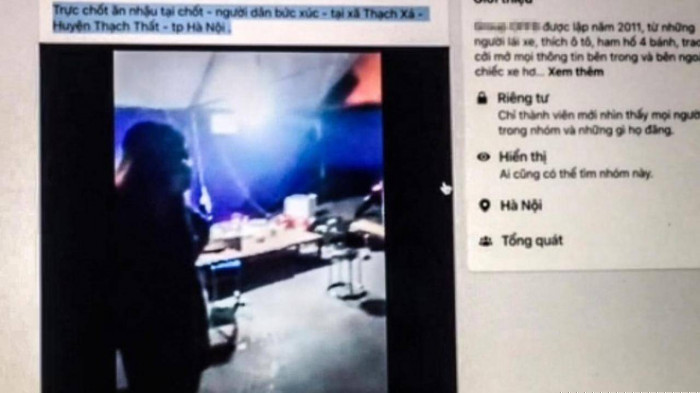 ình ảnh các thành viên chốt kiểm dịch số 4, khu Gò Gai ăn đêm được đưa lên mạng xã hội